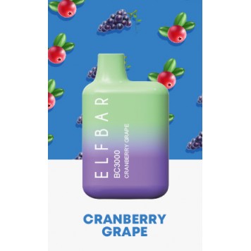 Электронная сигарета Эльф Бар 3000 затяжек Клюква Виноград (Elf Bar BC 3000 Cranberry Grape)